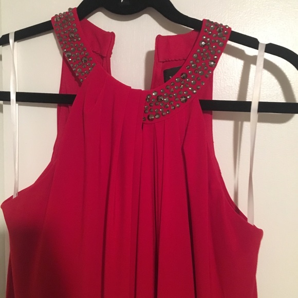 Long red slitted XScape dress. Worn once. Size 6 - Picture 2 of 3